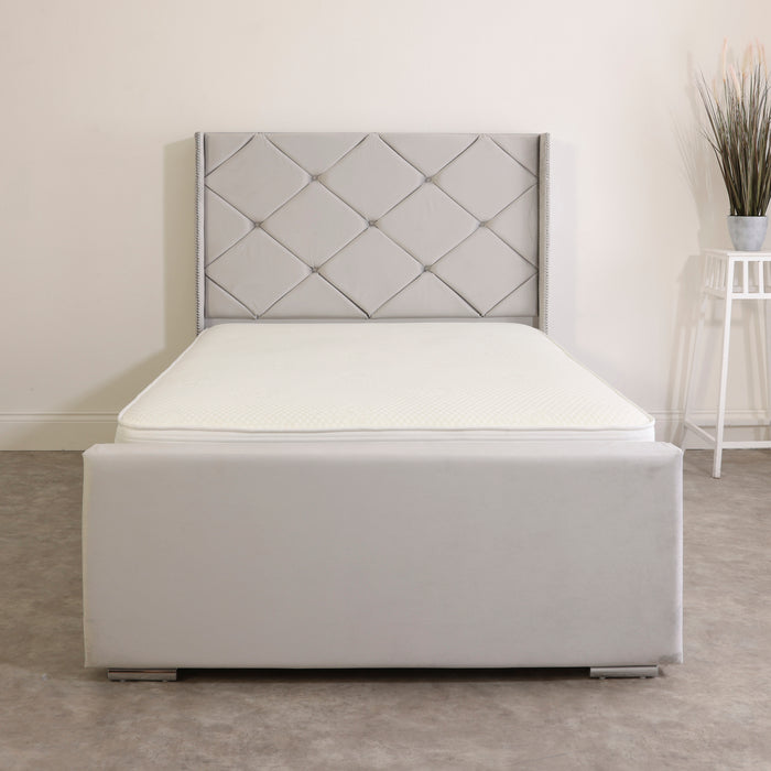 Chloe Upholstered Wingback Slatted Bed Frame