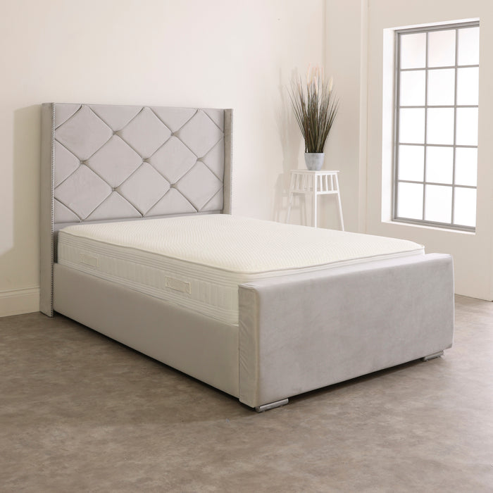 Chloe Upholstered Wingback Ottoman Bed Frame