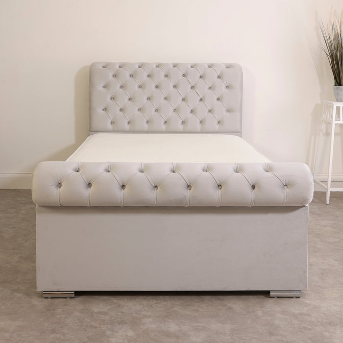 Alexander Upholstered Sleigh Ottoman Chesterfield Bed Frame