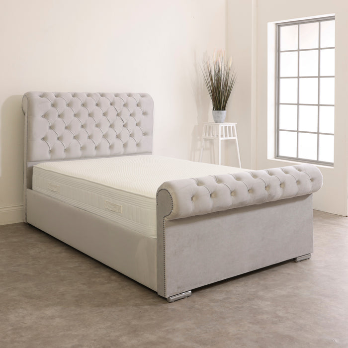 Alexander Upholstered Sleigh Ottoman Chesterfield Bed Frame